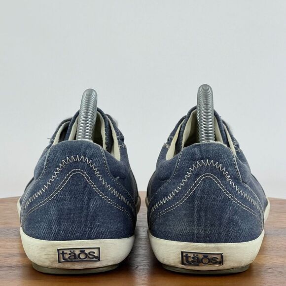 Womens Taos Star Blue Denim‎ Casual Comfort Lace Up Sneakers Shoes Size 10 W GUC - Picture 6 of 9